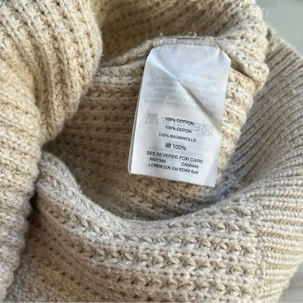 J. Crew Men's Textured Cream Crewneck Sweater Cotton Size S